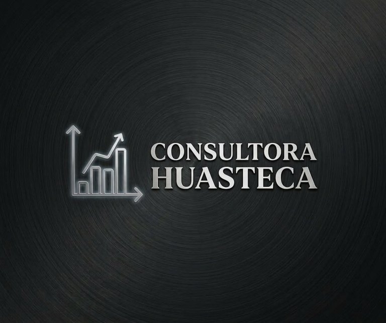Logotipo de Consultora Huasteca con ícono de ejes, barras y línea de tendencia ascendente